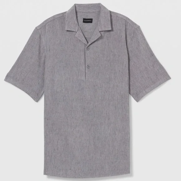Short Sleeve Popover Shirt - Brand New - NEVER WORN - Chambray/Dark Grey